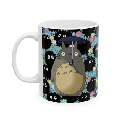 Totoro and Soot Sprites Mug – Studio Ghibli Ceramic Cup – 11oz & 15oz Coffee Mug Gift for Anime Fans
