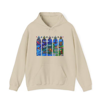 Studio Ghibli Stained Glass Hoodie – 100% Cotton Anime Hoodie with Vitral-Inspired Ghibli Art