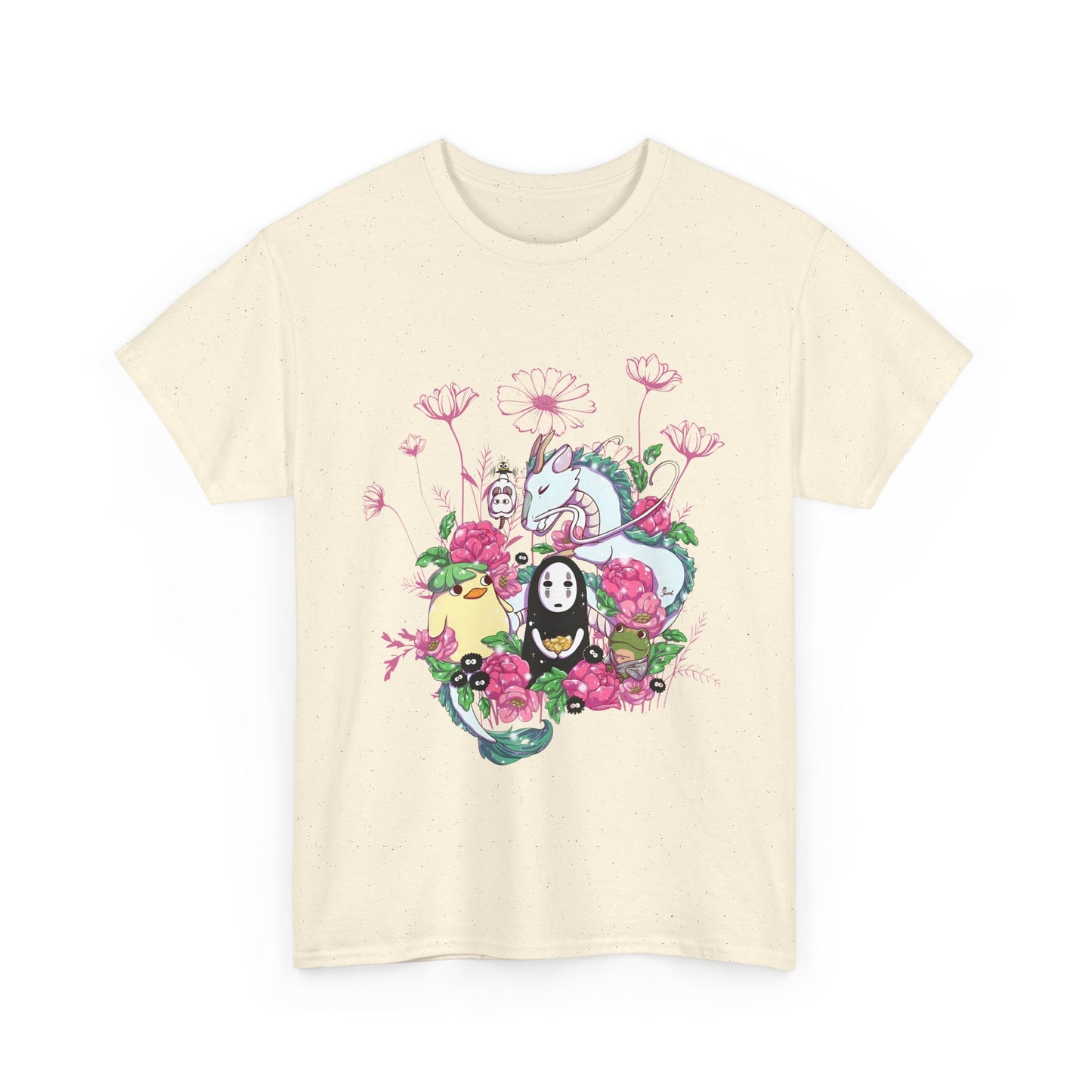 Spirited Away Flowers Pink T-Shirt | 100% Cotton Studio Ghibli Anime Tee