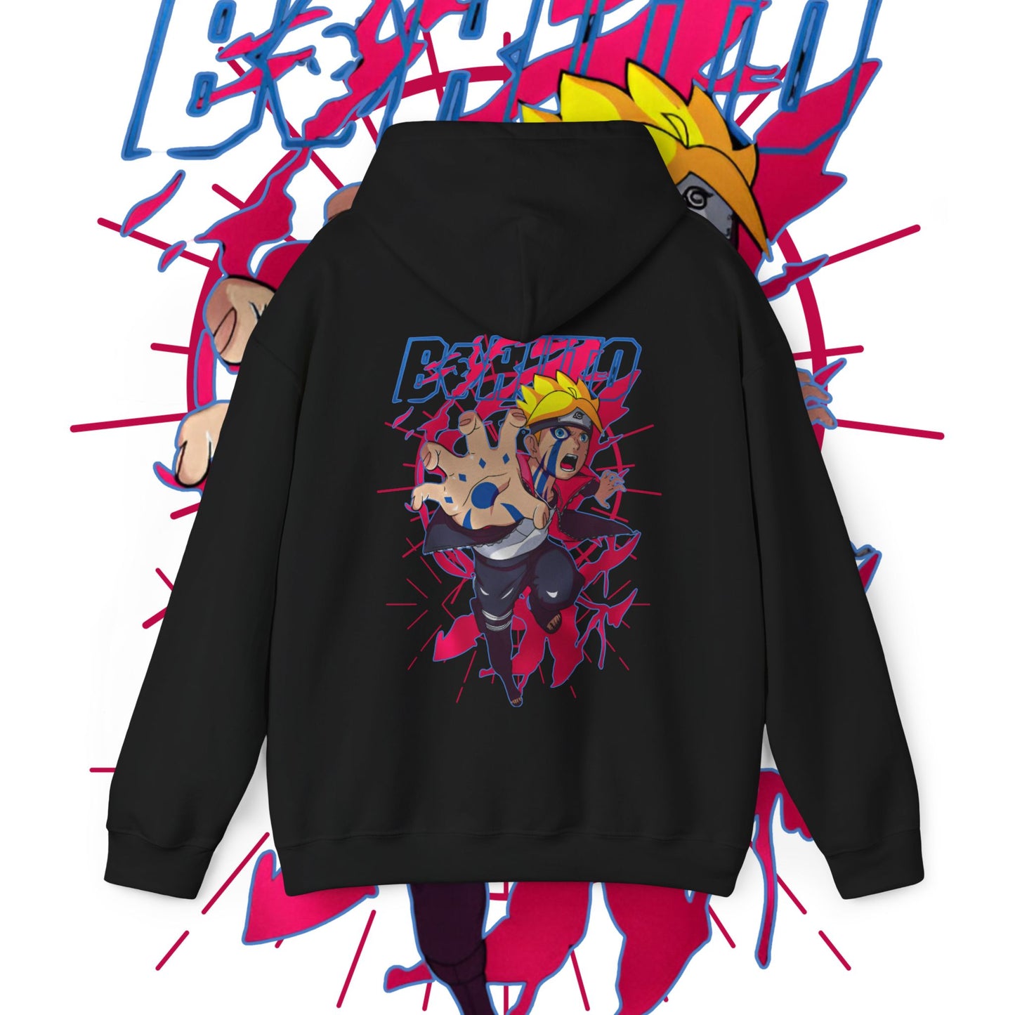 Boruto Hero Back Print Hoodie – Anime Streetwear Cotton Pullover