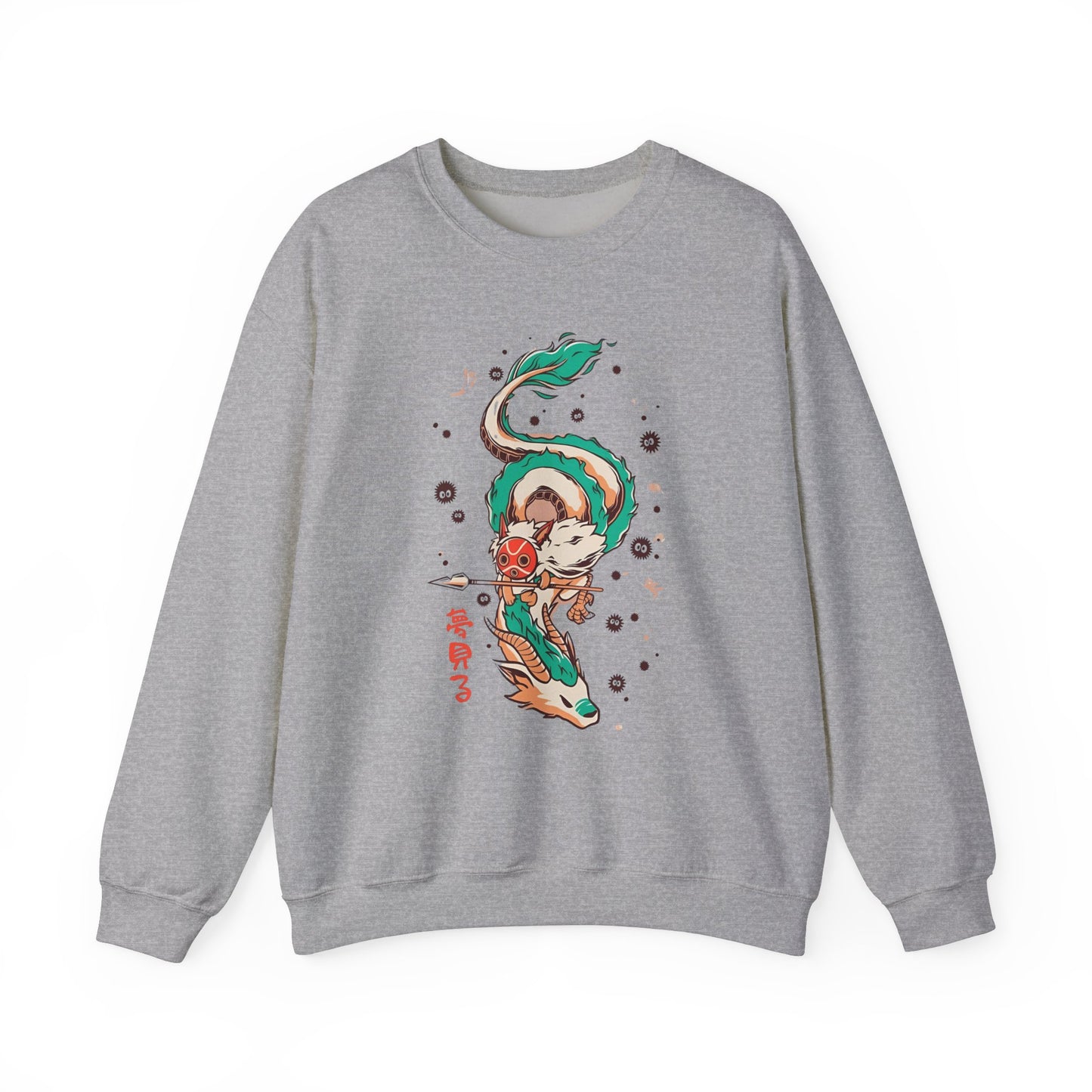 Haku and Princess Mononoke Sweatshirt – 100% Cotton Studio Ghibli Pullover for Anime Fans
