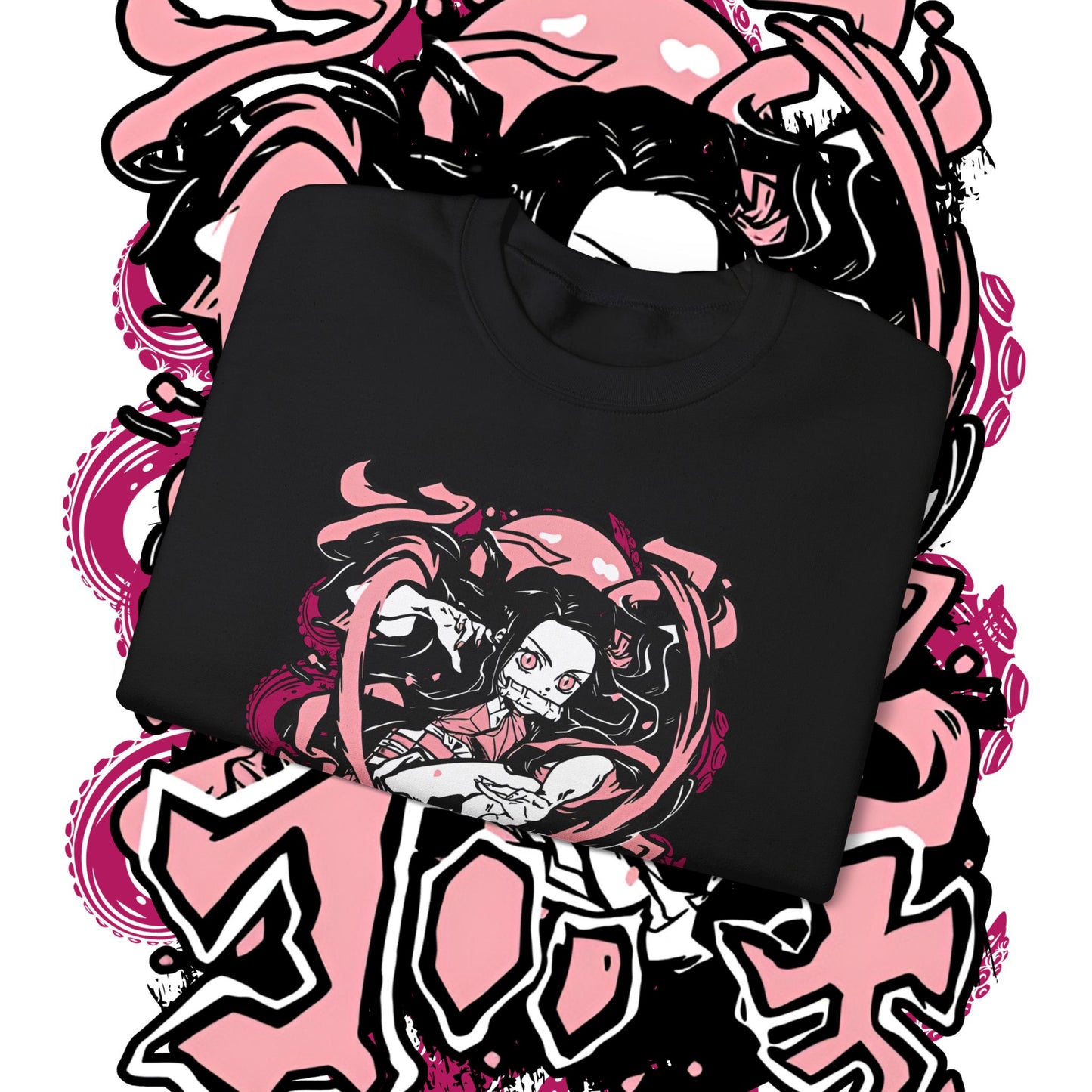 Nezuko Kamado Art Sweatshirt | Demon Slayer Waifu | 100% Cotton Anime Sweater