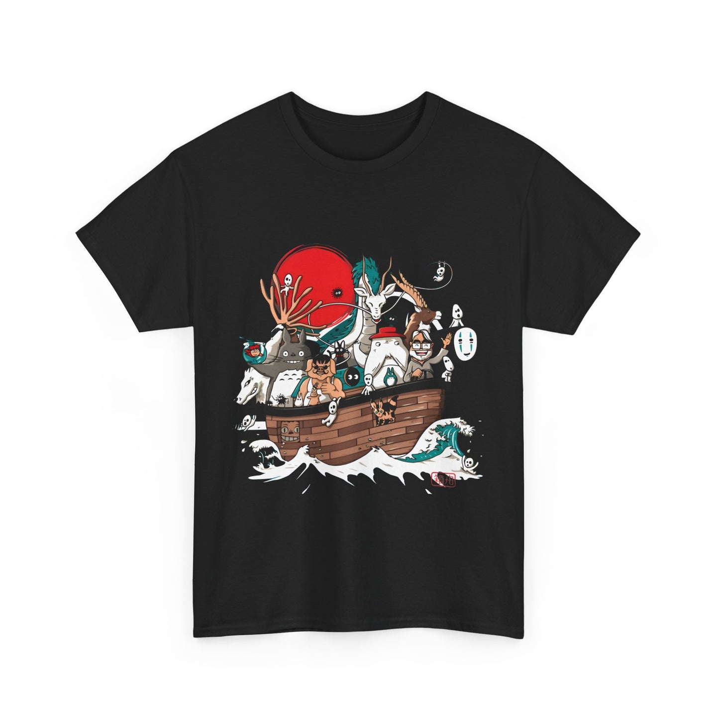 Ghibli Characters Boat T-Shirt | 100% Cotton Studio Ghibli Anime Tee