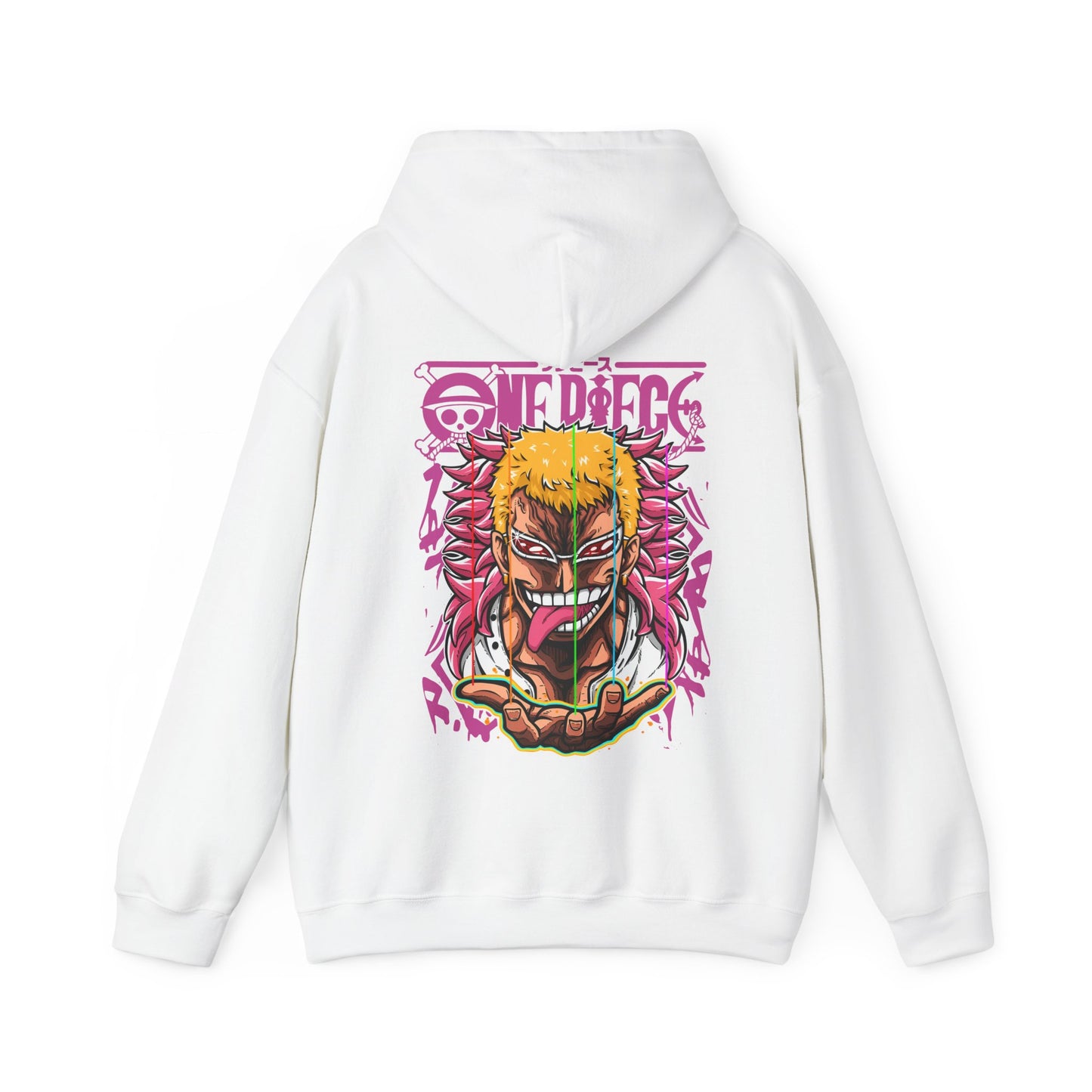 Donquixote Doflamingo Back Print Hoodie – One Piece Anime Sweatshirt – 100% Cotton