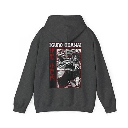 Iguro Obanai Back Print Hoodie – 100% Cotton Demon Slayer Hoodie Featuring the Serpent Hashira