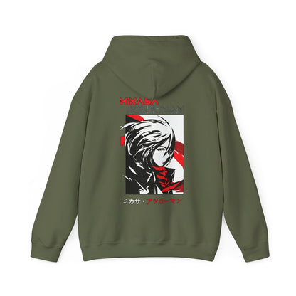Mikasa Ackerman Hoodie 100% Cotton with Back Print – Attack On Titan Anime Pullover