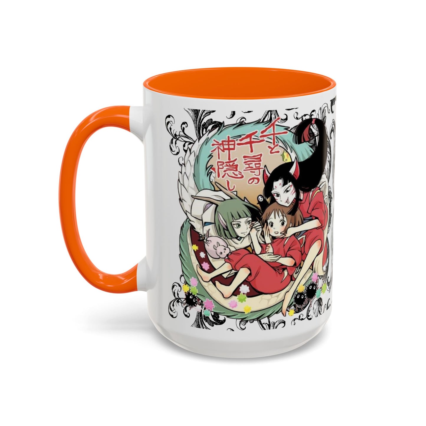 Spirited Away Cool Accent Mug – Studio Ghibli Color Handle Coffee Cup – 11oz & 15oz Ceramic Gift for Anime Fans