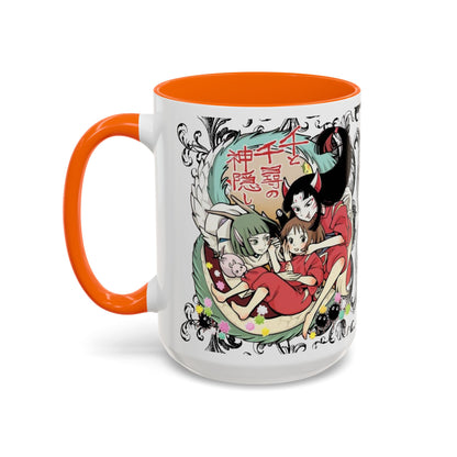 Spirited Away Cool Accent Mug – Studio Ghibli Color Handle Coffee Cup – 11oz & 15oz Ceramic Gift for Anime Fans