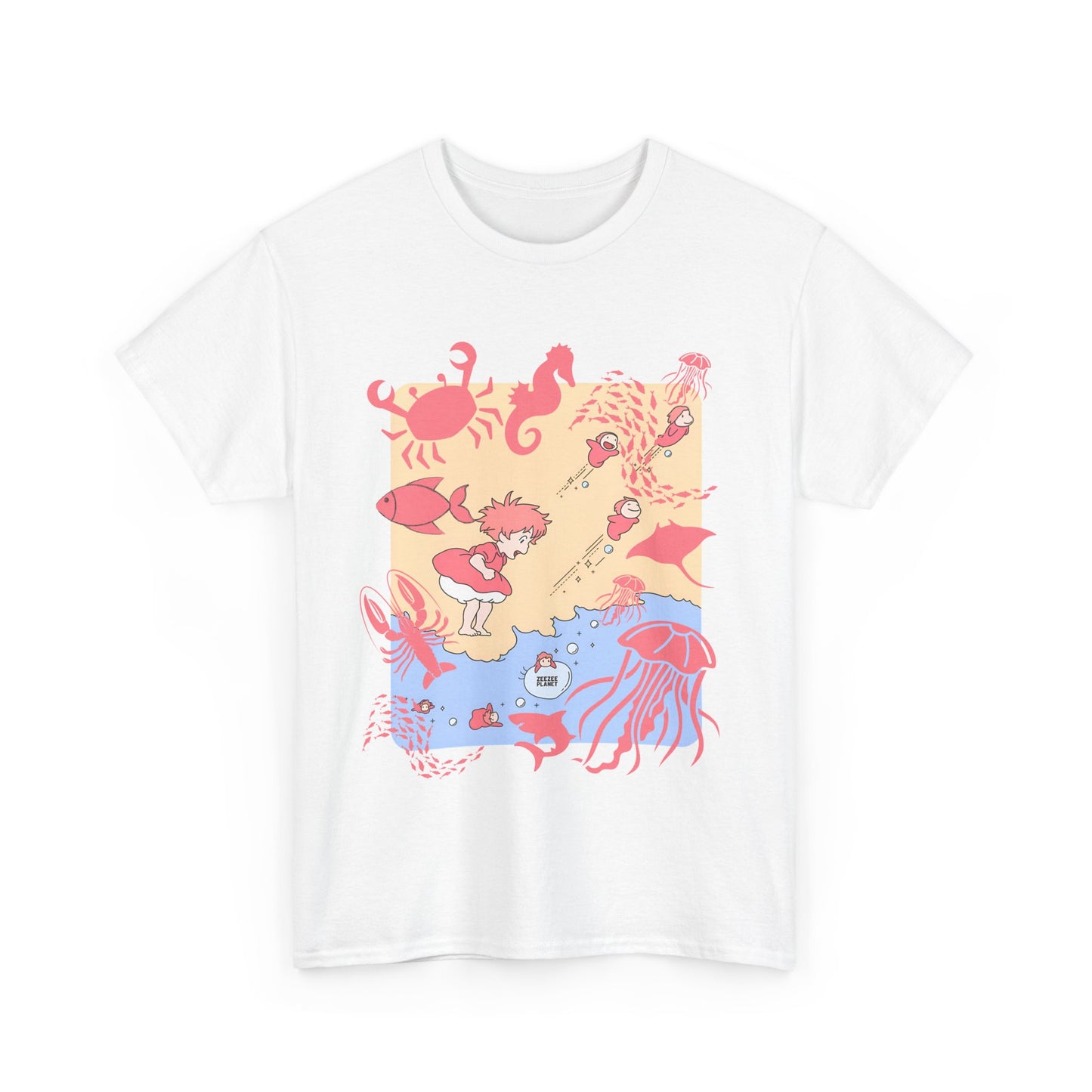 Ponyo Sea World T-Shirt – 100% Cotton Studio Ghibli Ocean Anime Tee