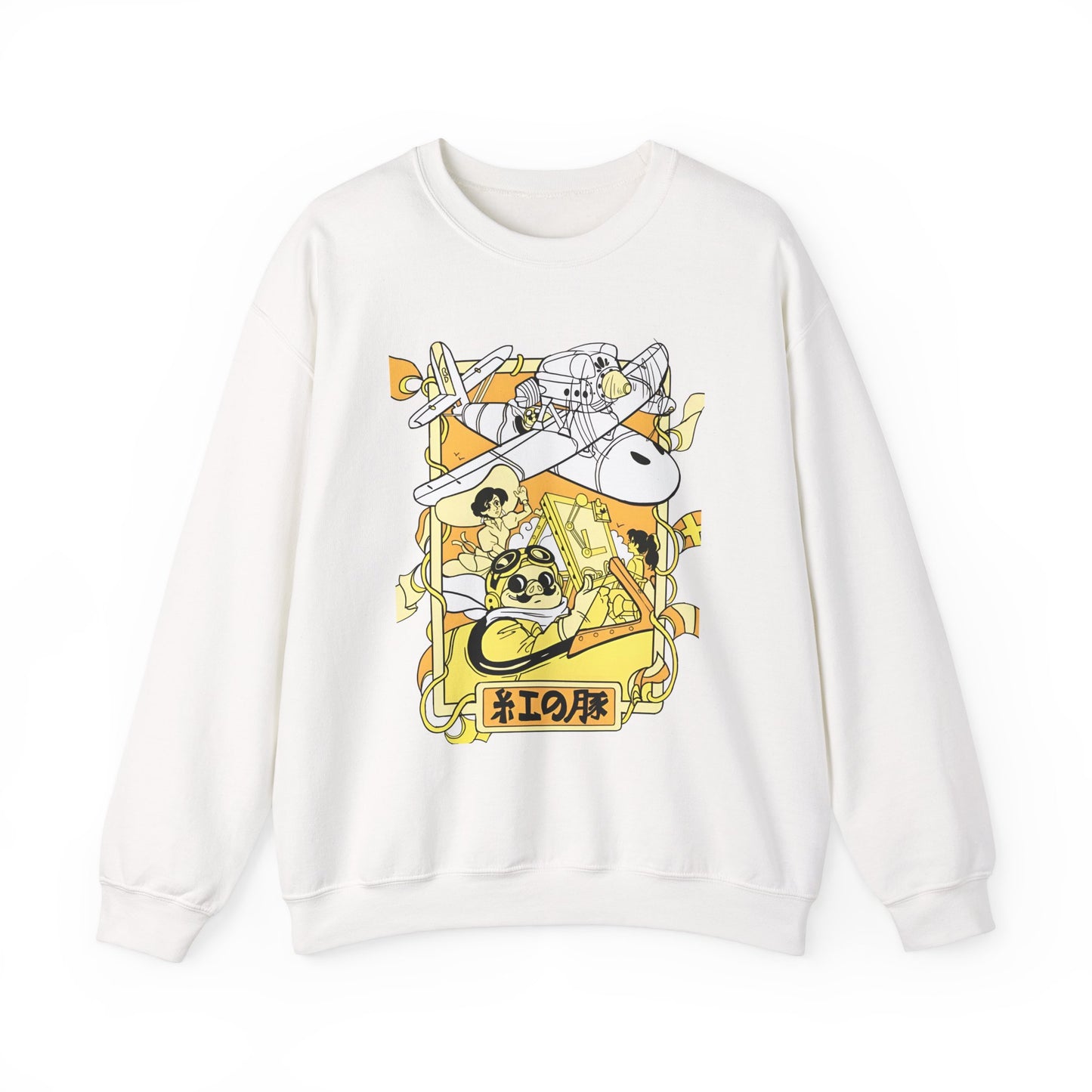 Porco Rosso Sweatshirt – 100% Cotton Studio Ghibli Vintage Anime Pullover