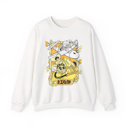 Porco Rosso Sweatshirt – 100% Cotton Studio Ghibli Vintage Anime Pullover