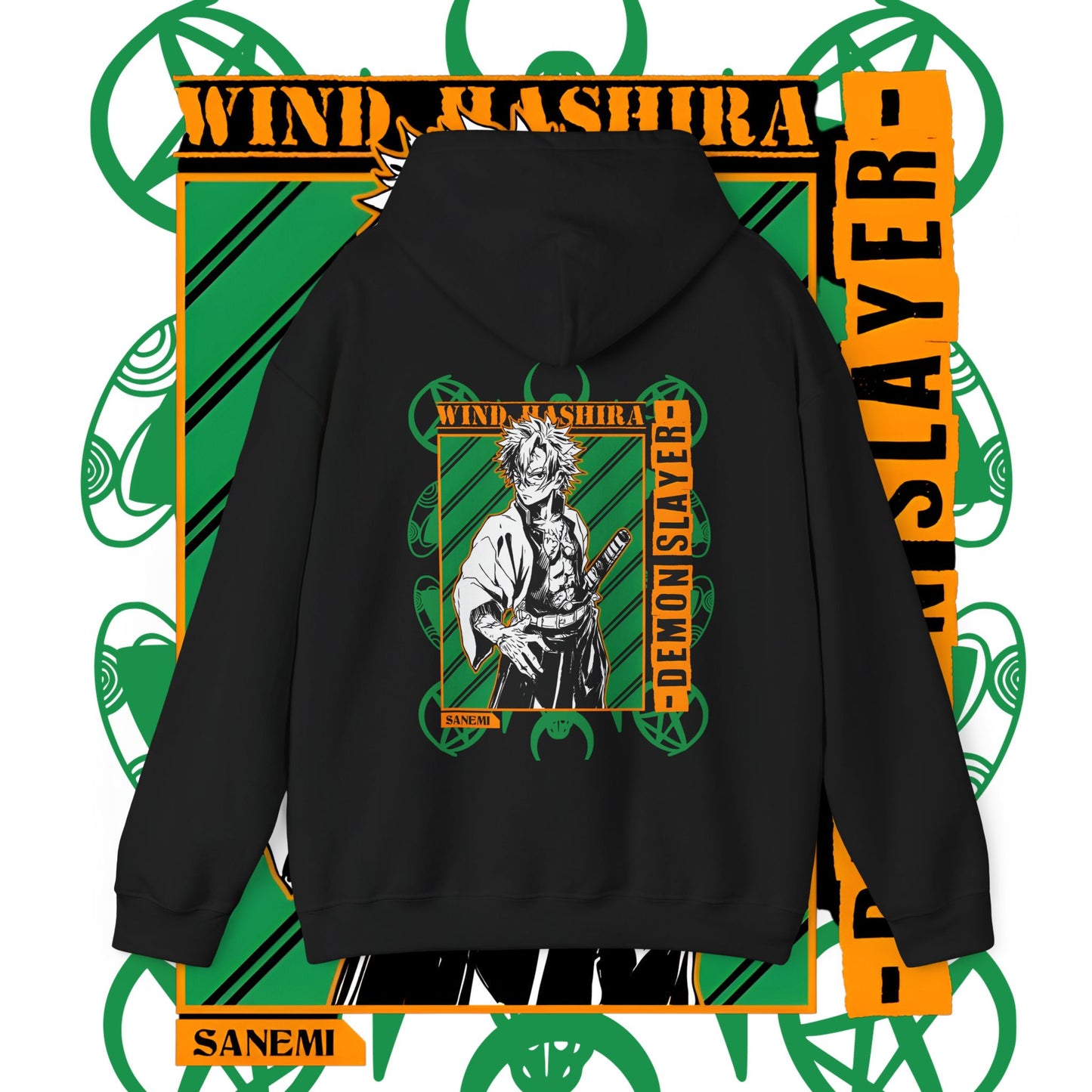 Sanemi Shinazugawa Back Print Hoodie | Demon Slayer Hashira | 100% Cotton