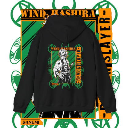 Sanemi Shinazugawa Back Print Hoodie | Demon Slayer Hashira | 100% Cotton