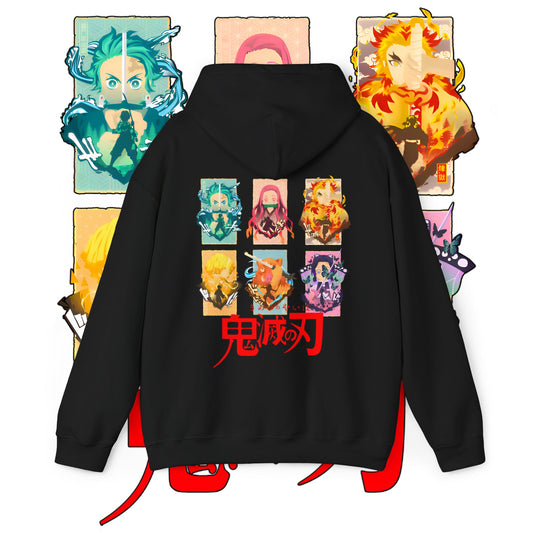Demon Slayer Characters Back Print Hoodie | 100% Cotton Anime Hoodie