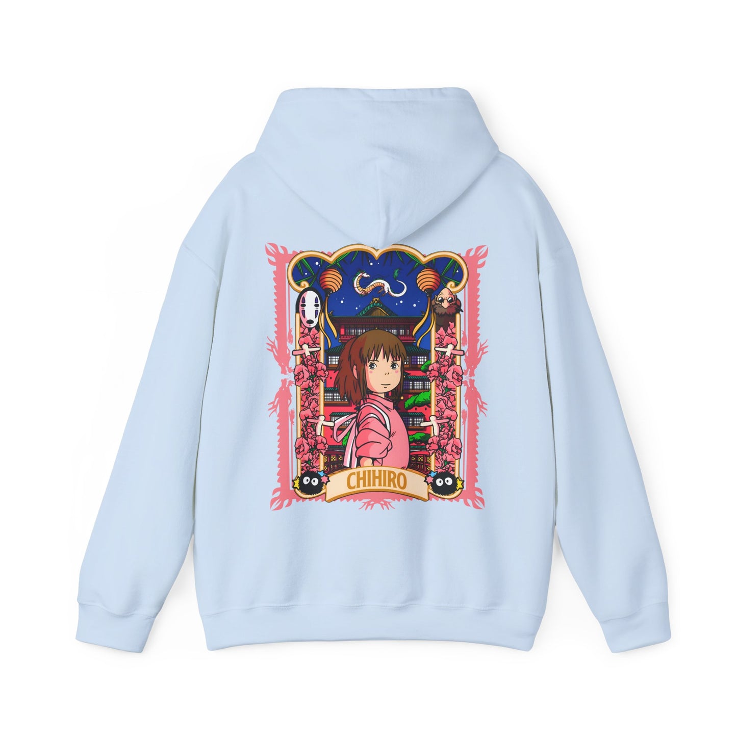 Spirited Away Chihiro Back Print Hoodie – 100% Cotton Studio Ghibli Hoodie for Anime Fans
