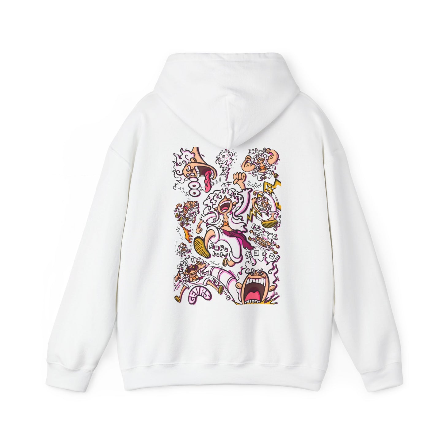Funny Luffy One Piece Back Print Hoodie – 100% Cotton Anime Hoodie with Goofy Straw Hat Design
