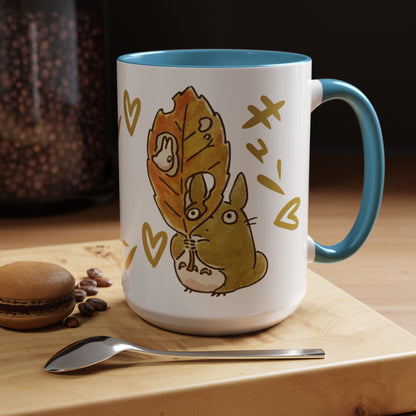 Cute Totoro Accent Mug – Studio Ghibli Color Handle Cup 11oz & 15oz – Kawaii Anime Coffee Mug Gift