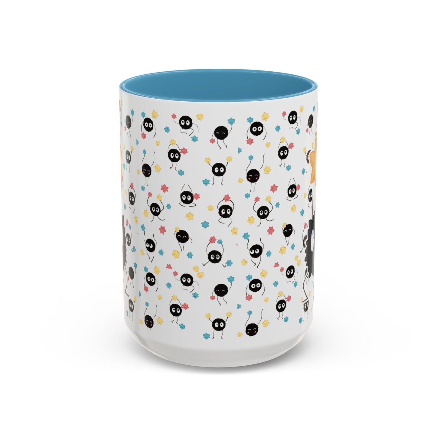 Soot Sprites Accent Mug – Studio Ghibli Color Handle Cup – 11oz & 15oz Ceramic Anime Gift