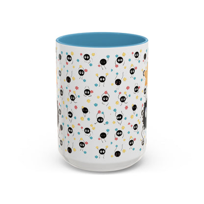 Soot Sprites Accent Mug – Studio Ghibli Color Handle Cup – 11oz & 15oz Ceramic Anime Gift
