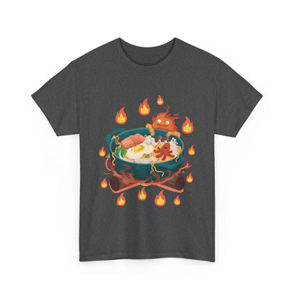 Calcifer Breakfast T-Shirt 100% Cotton Studio Ghibli Anime Tee