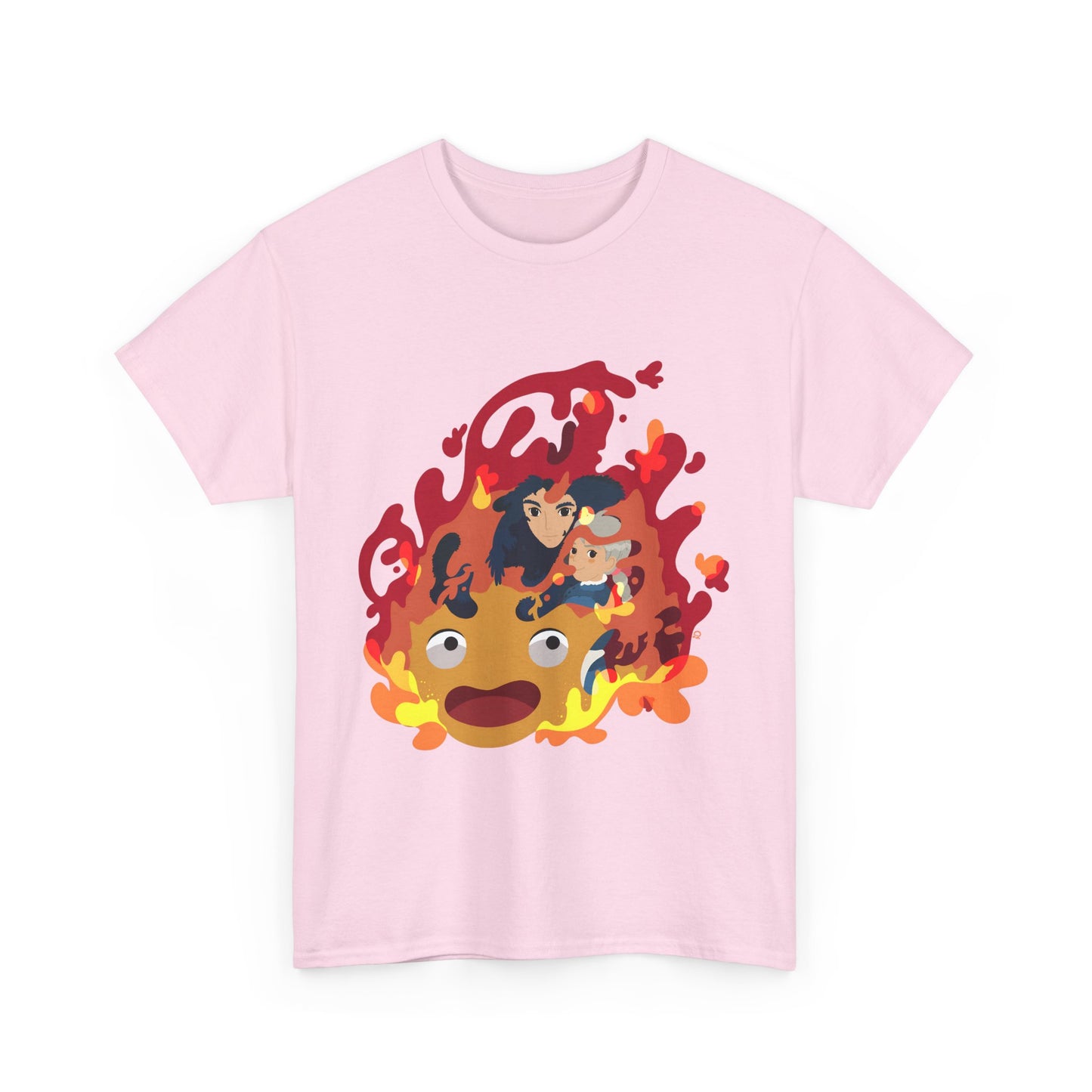 Calcifer Collage T-Shirt 100% Cotton | Howl’s Moving Castle Ghibli Tee