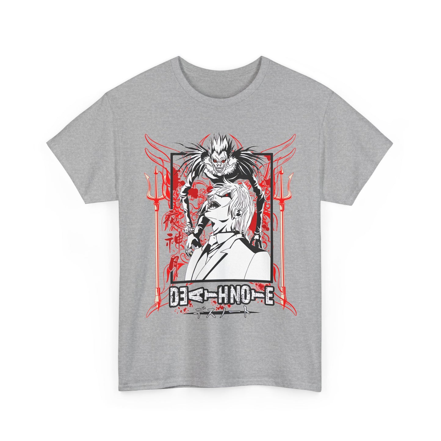 Death Note Anime T-Shirt – 100% Cotton Tee Featuring Light, L, and Ryuk