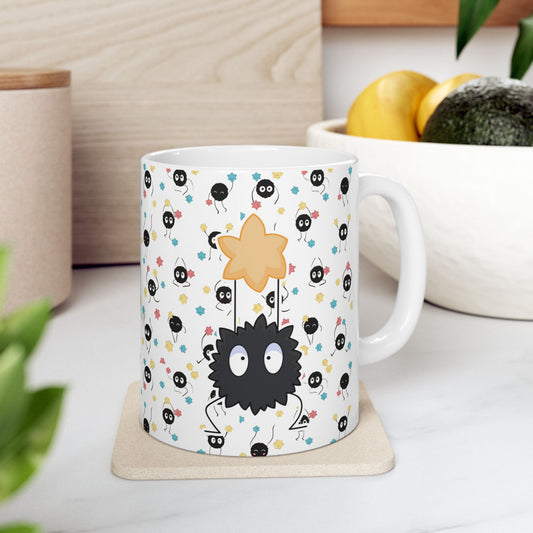 Soot Sprites Mug – Cute Studio Ghibli Coffee Cup – 11oz & 15oz Ceramic Anime Gift