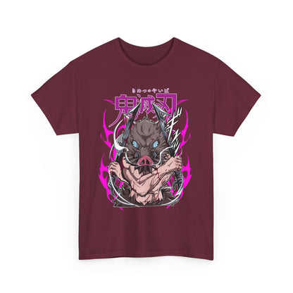 Inosuke Hashibira Demon Slayer T-Shirt – 100% Cotton Anime Tee for Boar Head Fans