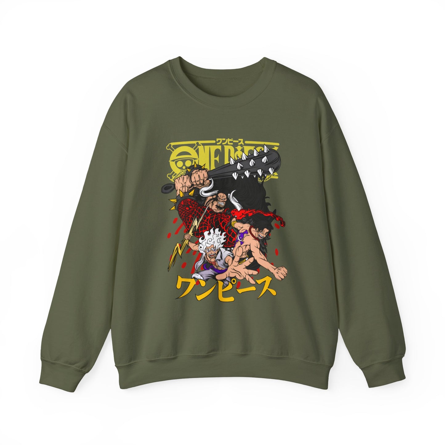 Kaido, Luffy & Ace Sweatshirt – 100% Cotton One Piece Anime Crewneck for True Fans