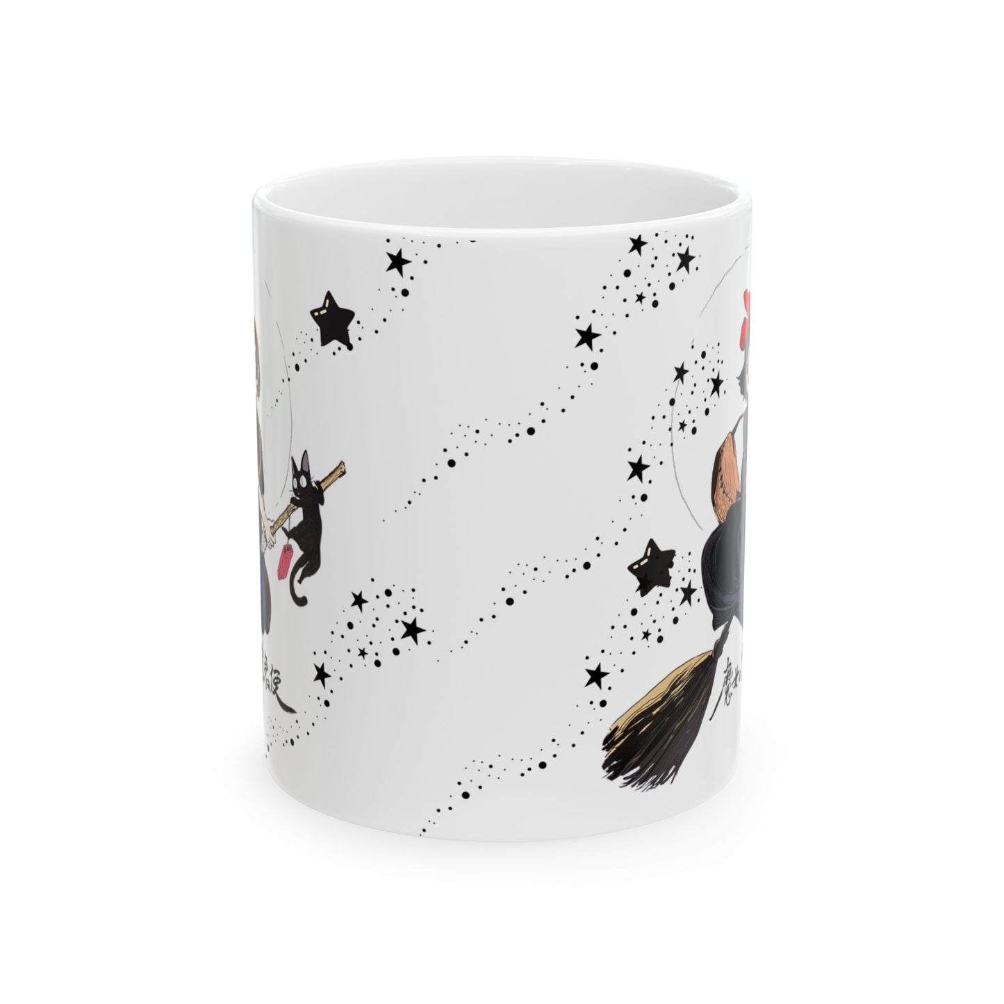 Kiki’s Delivery Service Mug – 11oz & 15oz Studio Ghibli Ceramic Coffee Cup – Cute Anime Gift for Fans