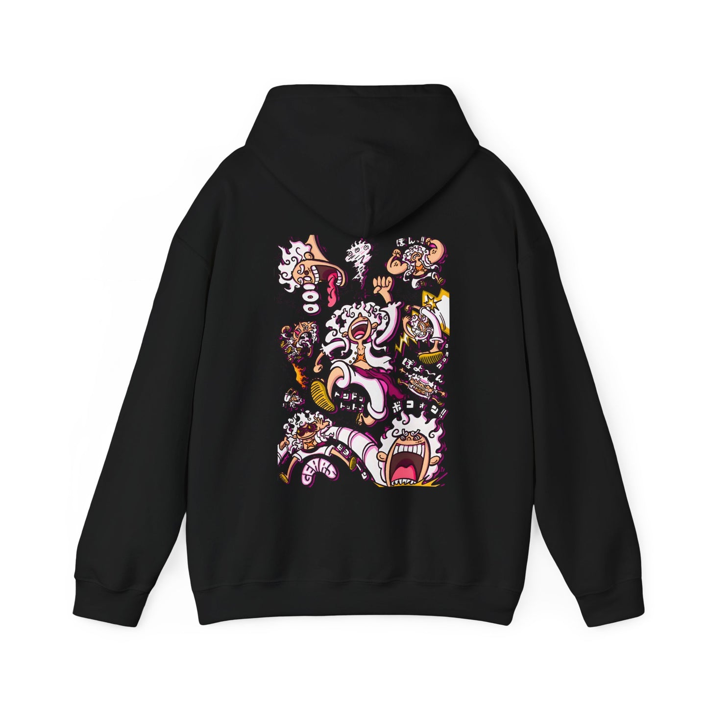 Funny Luffy One Piece Back Print Hoodie – 100% Cotton Anime Hoodie with Goofy Straw Hat Design