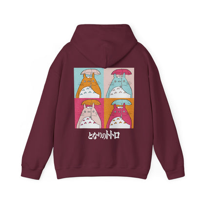 Totoro Aesthetic Art Collage Back Print Hoodie – 100% Cotton Studio Ghibli Inspired Hoodie