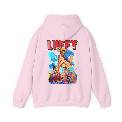 Luffy and Friends One Piece Back Print Hoodie – 100% Cotton Anime Pullover for Fans