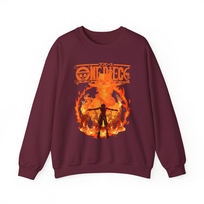 Portgas D. Ace Sweatshirt 100% Cotton – One Piece Anime Hoodie for Fans