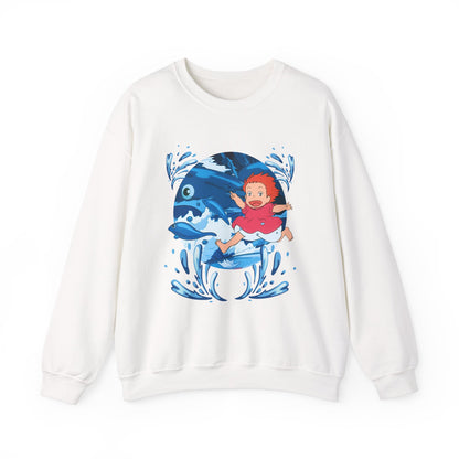 Ponyo Studio Ghibli Sweatshirt – Cozy 100% Cotton Anime Pullover for Ghibli Fans