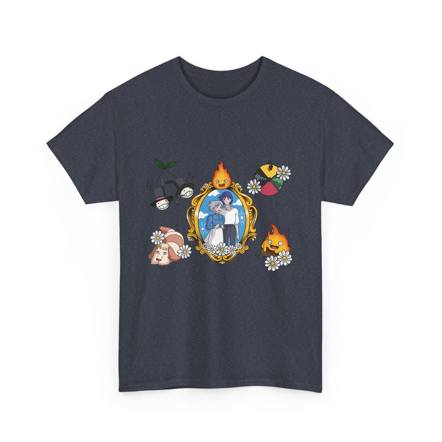 Howl Sophie Calcifer Shirt – Ghibli Anime Cotton T-Shirt for Fans