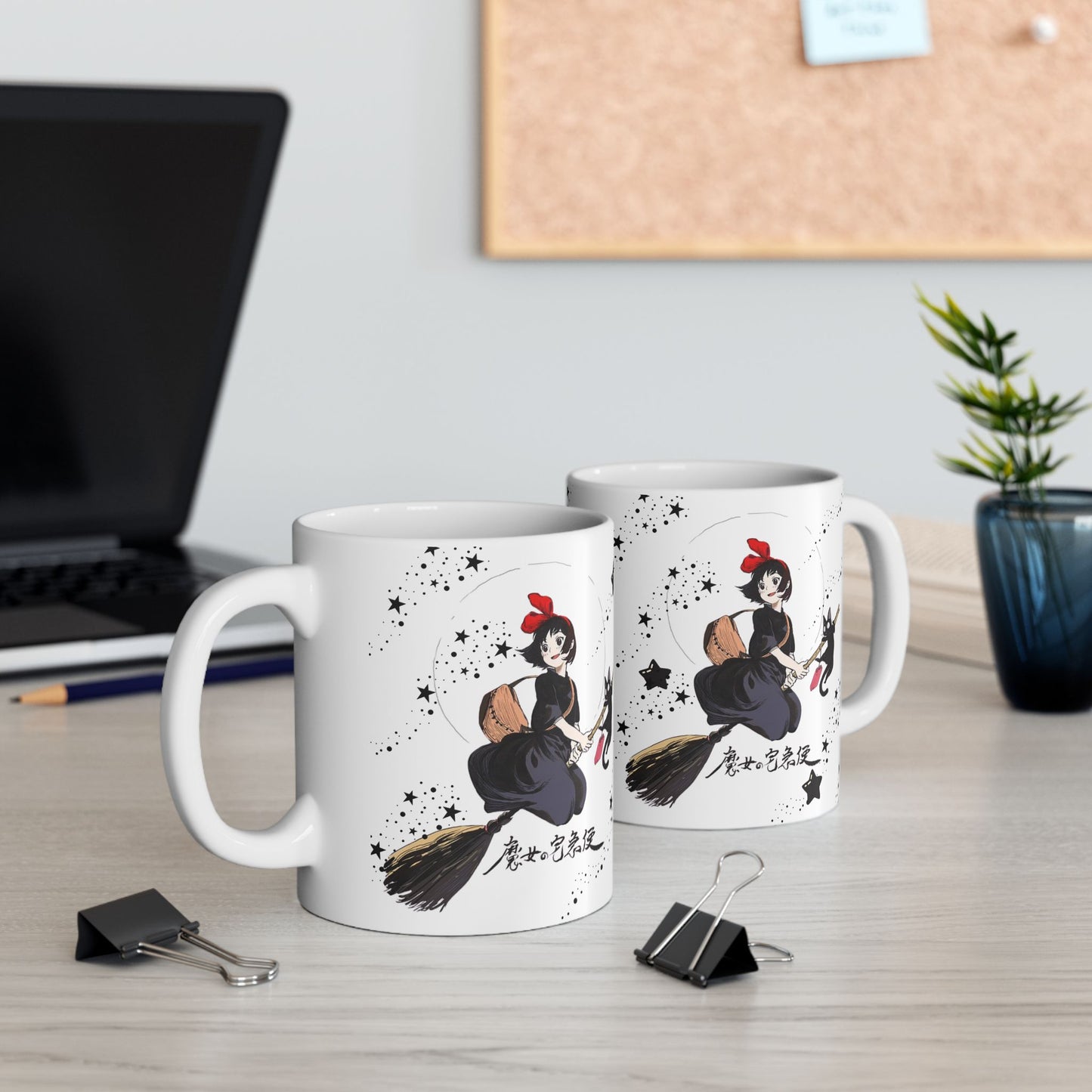 Kiki’s Delivery Service Mug – 11oz & 15oz Studio Ghibli Ceramic Coffee Cup – Cute Anime Gift for Fans