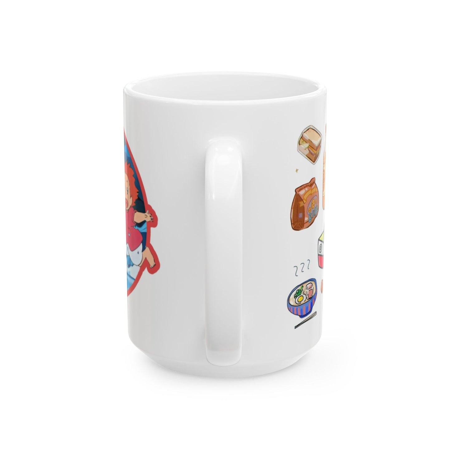 Ponyo Collage Mug – Studio Ghibli Coffee Cup 11oz & 15oz – Cute Anime Gift Featuring Ponyo and Sosuke