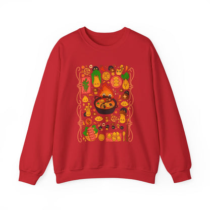 Calcifer Breakfast Sweatshirt – 100% Cotton Studio Ghibli Pullover from Howl’s Moving Castle