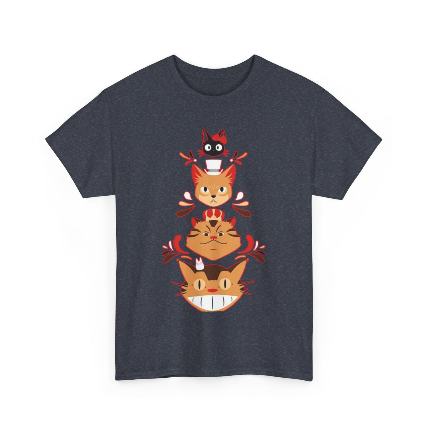 Ghibli Cats T-Shirt – 100% Cotton Anime Cat Lover Tee