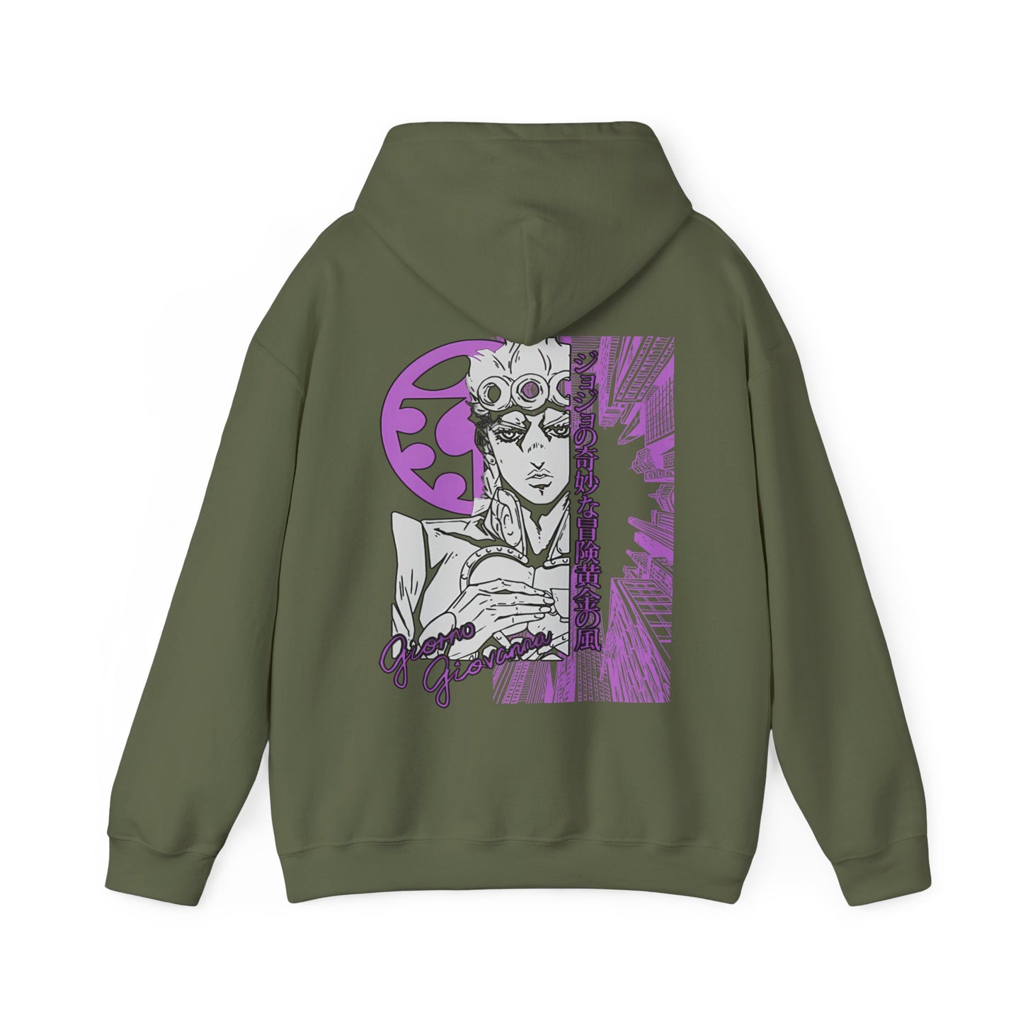 Giorno Giovanna Back Print Hoodie – 100% Cotton JoJo’s Bizarre Adventure Anime Sweatshirt
