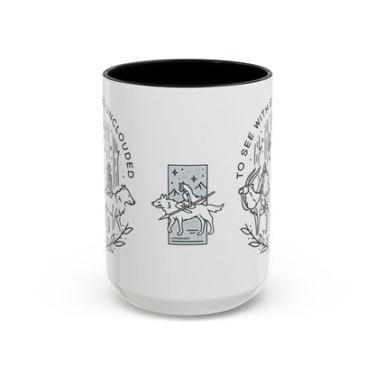 Princess Mononoke Art Accent Mug – Studio Ghibli Coffee Cup with Colored Handle – 11oz & 15oz Ceramic Anime Gift