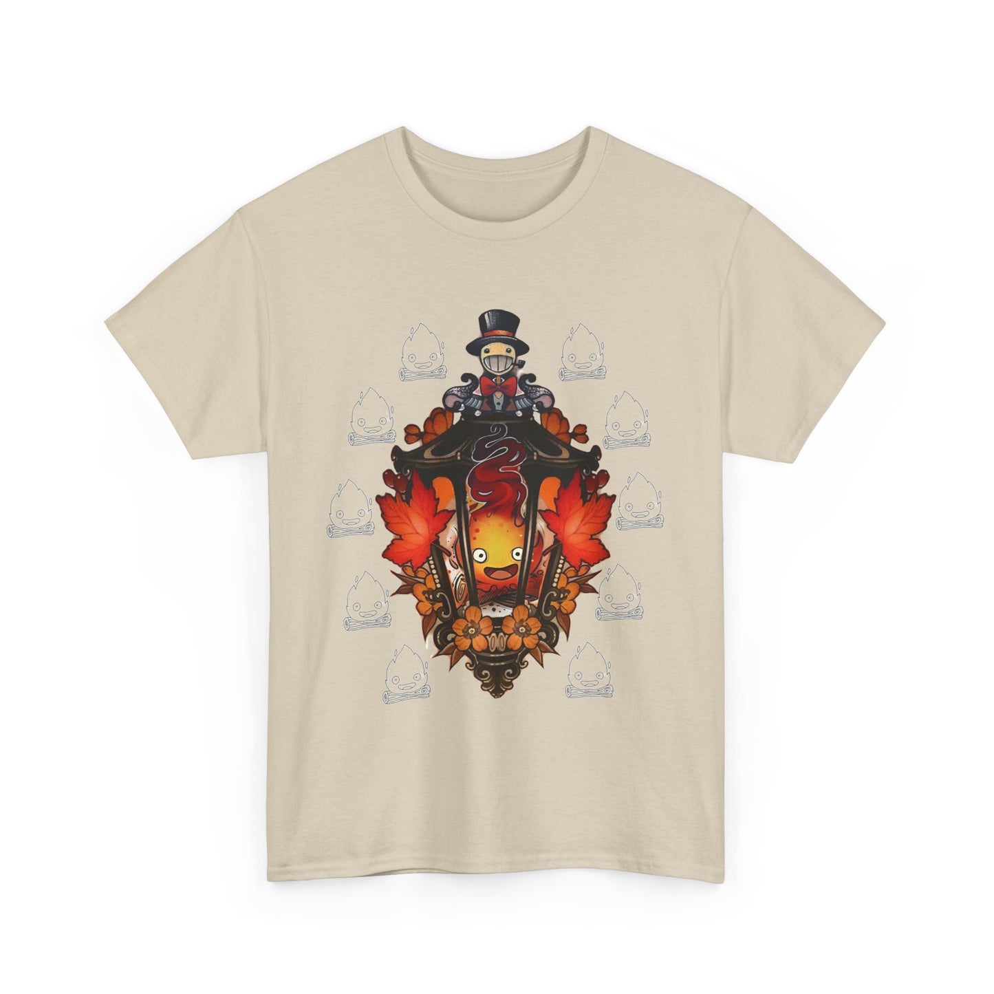 Calcifer T-Shirt – 100% Cotton "Howl's Moving Castle" Studio Ghibli Fire Demon Tee for Anime Fans