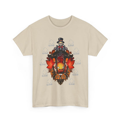 Calcifer T-Shirt – 100% Cotton "Howl's Moving Castle" Studio Ghibli Fire Demon Tee for Anime Fans