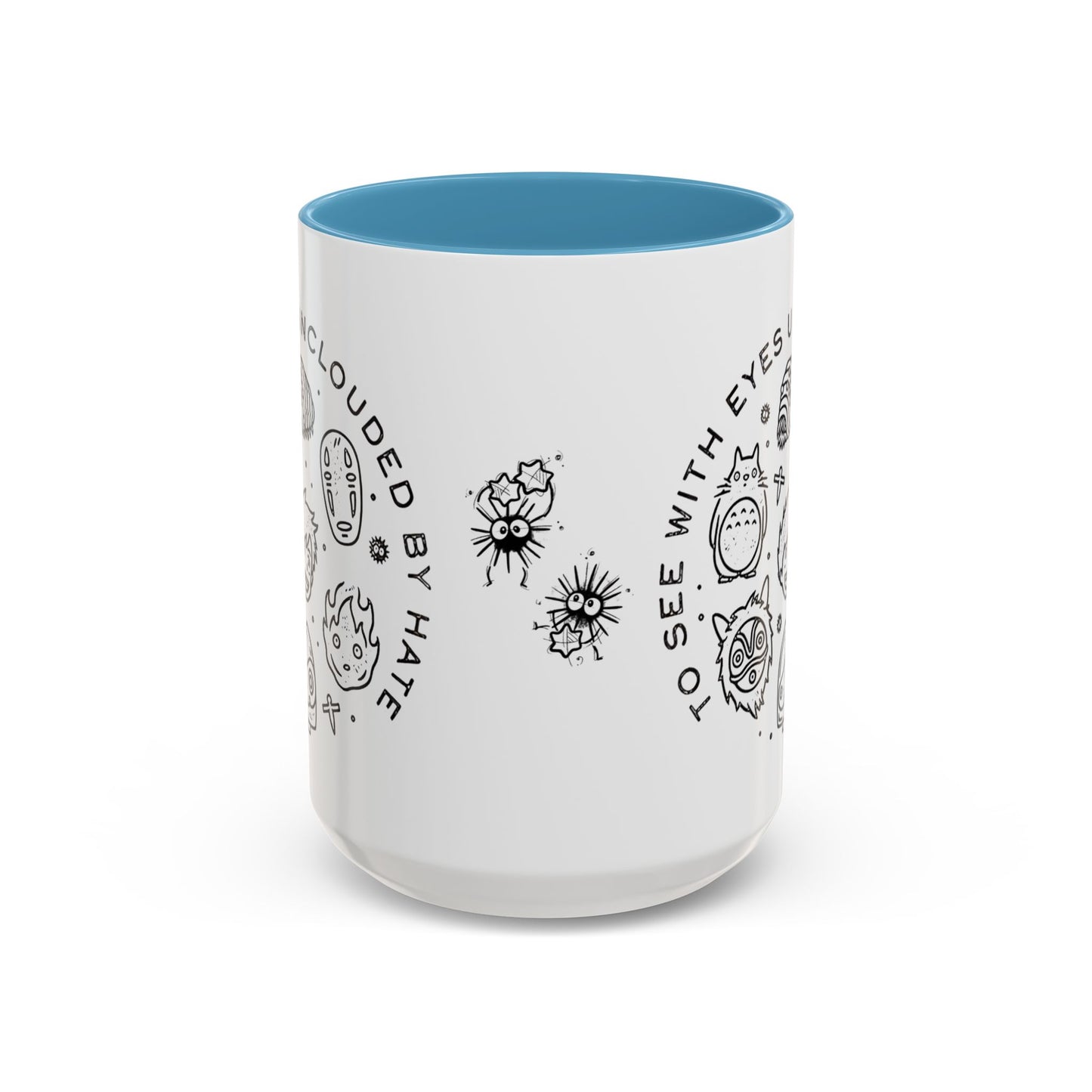 Universe Ghibli Accent Mug – Color Handle Anime Coffee Cup – 11oz & 15oz Studio Ghibli Ceramic Mug Gift