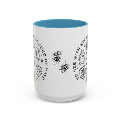Universe Ghibli Accent Mug – Color Handle Anime Coffee Cup – 11oz & 15oz Studio Ghibli Ceramic Mug Gift