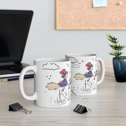 Kiki's Delivery Service Sketch Mug – Studio Ghibli Anime Cup – 11oz & 15oz Ceramic Coffee Mug Gift