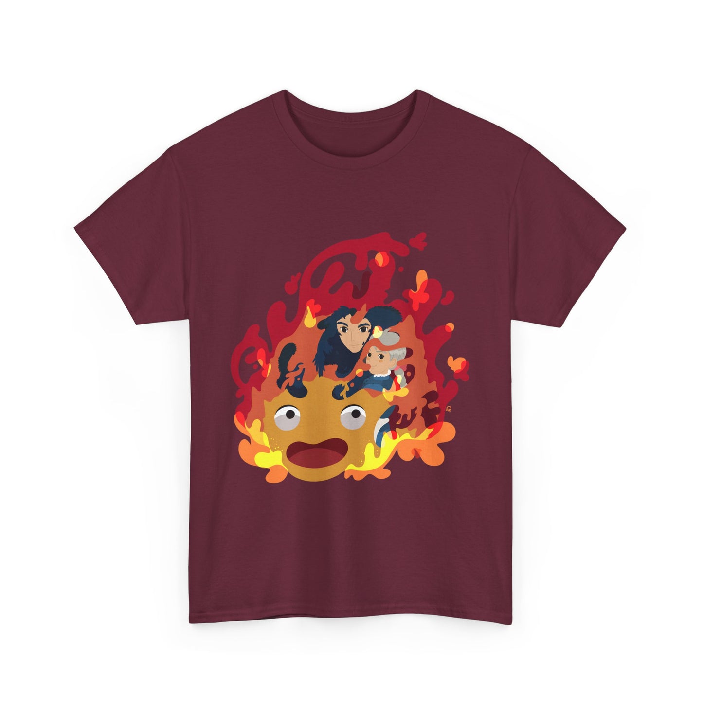 Calcifer Collage T-Shirt 100% Cotton | Howl’s Moving Castle Ghibli Tee