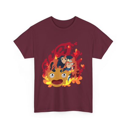 Calcifer Collage T-Shirt 100% Cotton | Howl’s Moving Castle Ghibli Tee