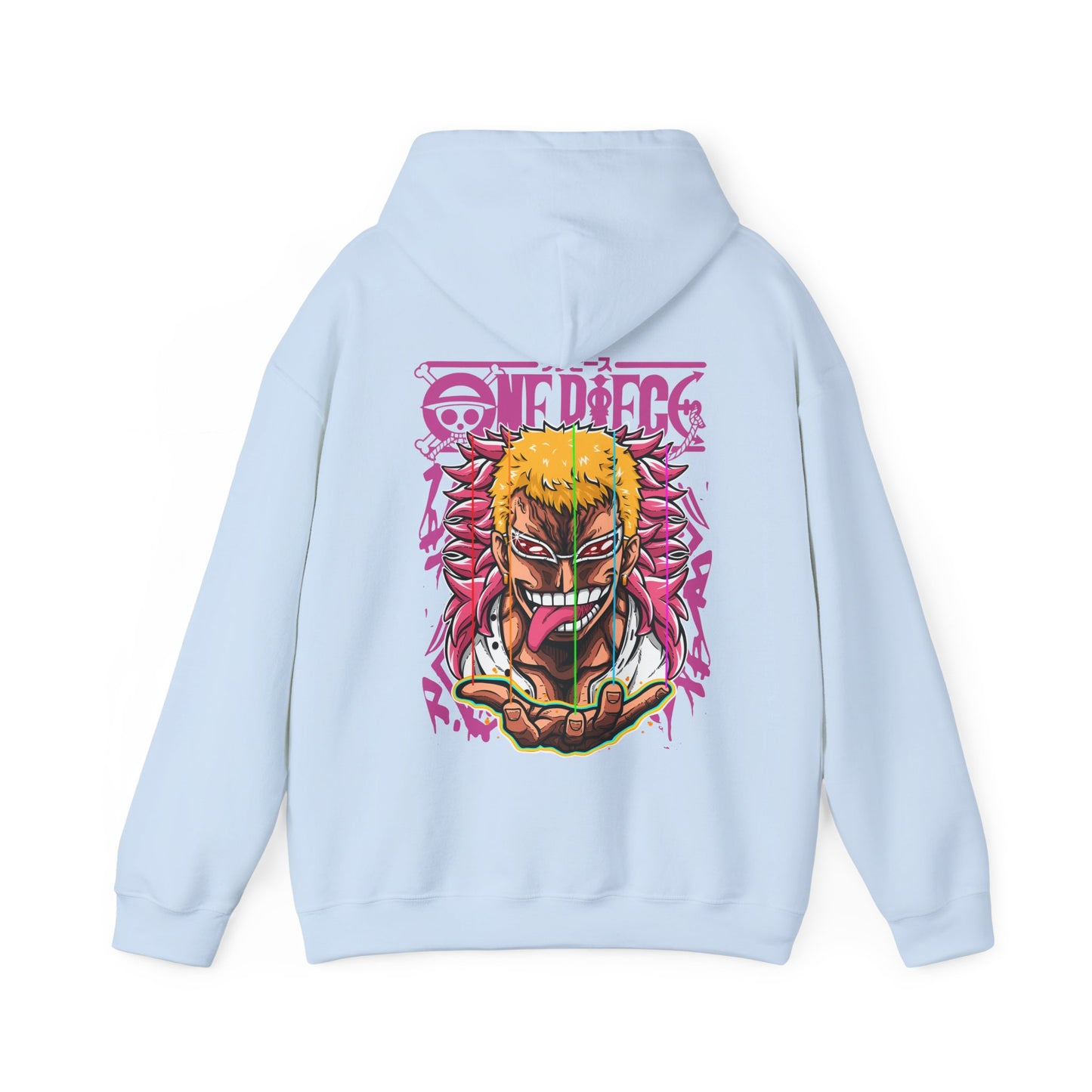 Donquixote Doflamingo Back Print Hoodie – One Piece Anime Sweatshirt – 100% Cotton